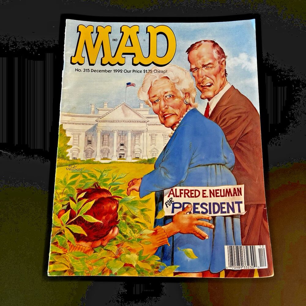 Mad Magazine December 1992 Number 315 George Barbara Bush Vintage